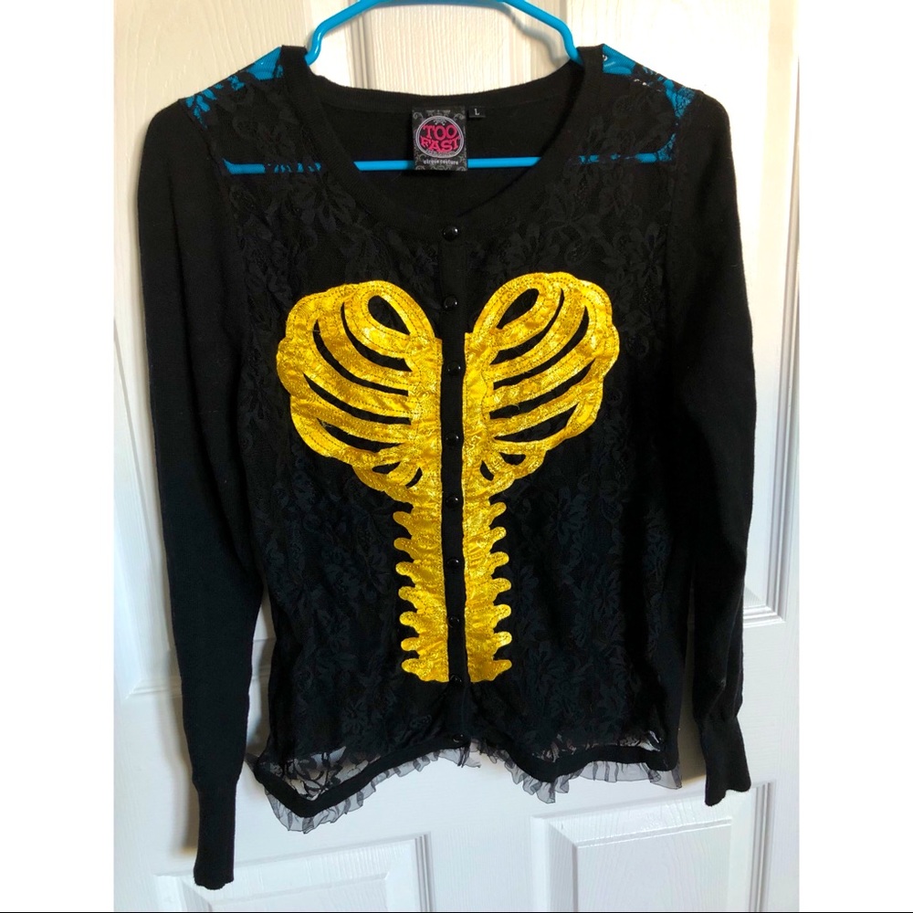 ☆ LIKE NEW ☆ Too Fast Skeleton Sweater